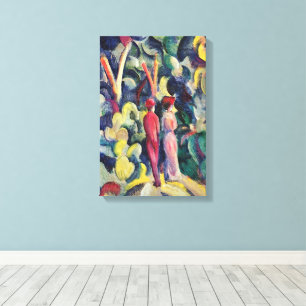 Toile Couple sur la piste forestière par August Macke