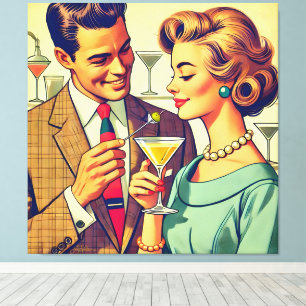Toile Couples de fête cocktail du milieu du siècle - Ten