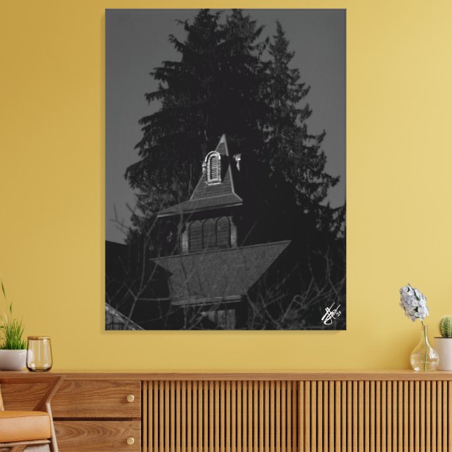 Toile Cour de bois de Freeland noir et blanc (Insitu(Salon))