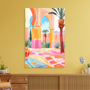 Toile Cour marocaine colorée Art Imprimer