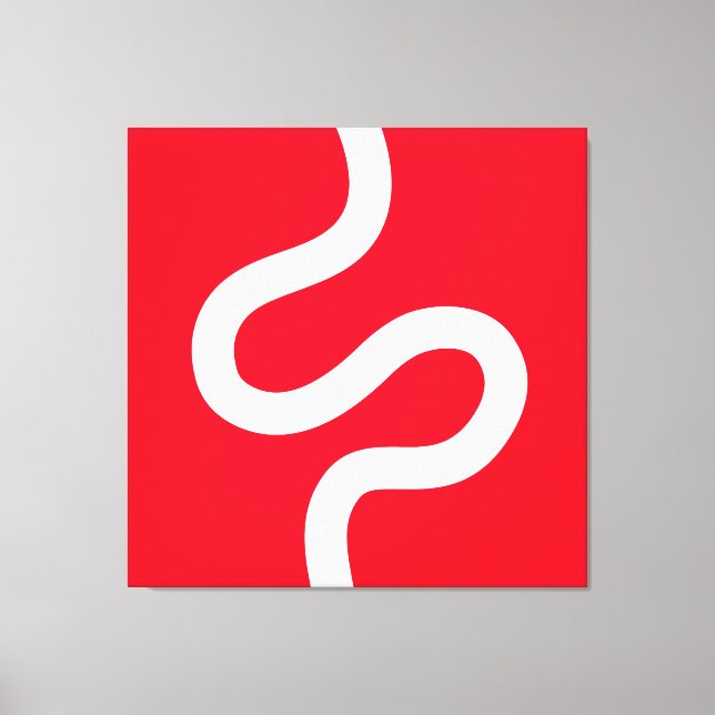 Toile Courbée 02 - Blanc sur rouge (Recto)