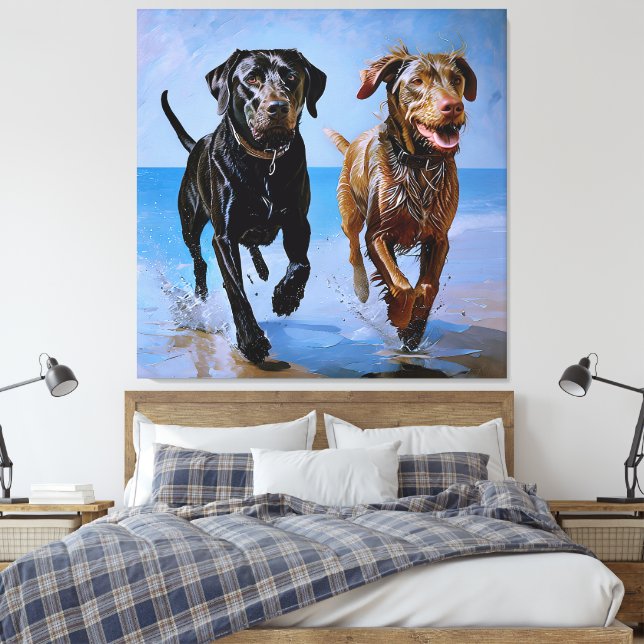 Toile "Courez libre, courez ensemble" Meilleurs amis de  (Insitu(Chambre))