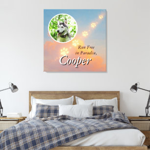 Toile Courir librement au paradis Hommage au chien avec 