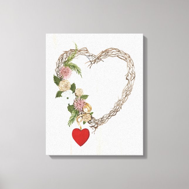 Toile Couronne de coeur de Valentine I rustique (Recto)