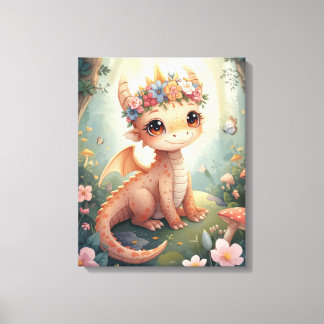 Toile Couronne de fleurs du dragon du bois de pêche