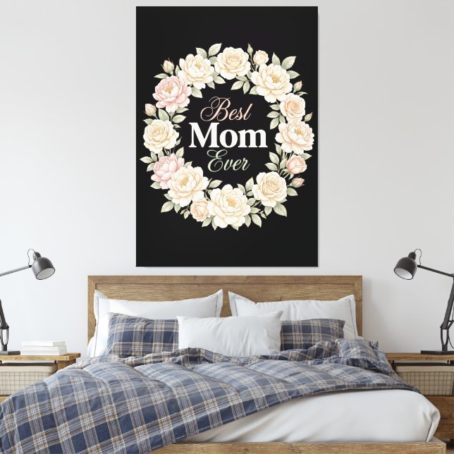 Toile Couronne Élégante Florale Meilleure Mère (Insitu(Chambre))