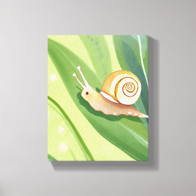 Toile Courrier de l'escargot | Aquarelle Nature (Recto)