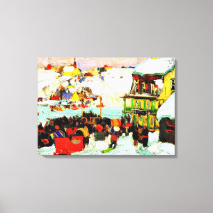 Toile Course de chevaux en hiver par Clarence Gagnon