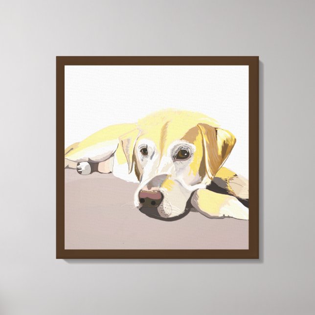 Toile Courte Haired Golden Retriever pose (Recto)