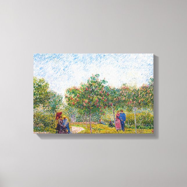 Toile Courting Couples in the Voyer d'Argenson Park Gogh (Recto)