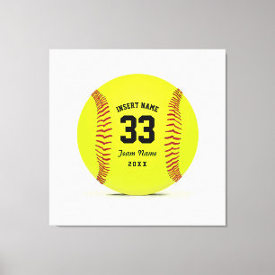 Toile Coutume rouge et noire de jaune du base-ball d'art