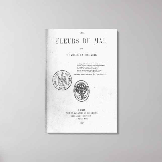 Toile Couverture avant, première édition de 'Les Fleurs  (Recto)