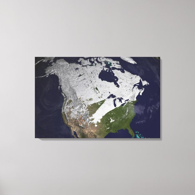 Toile Couverture de neige d'hiver dans l'hémisphère nord (Recto)