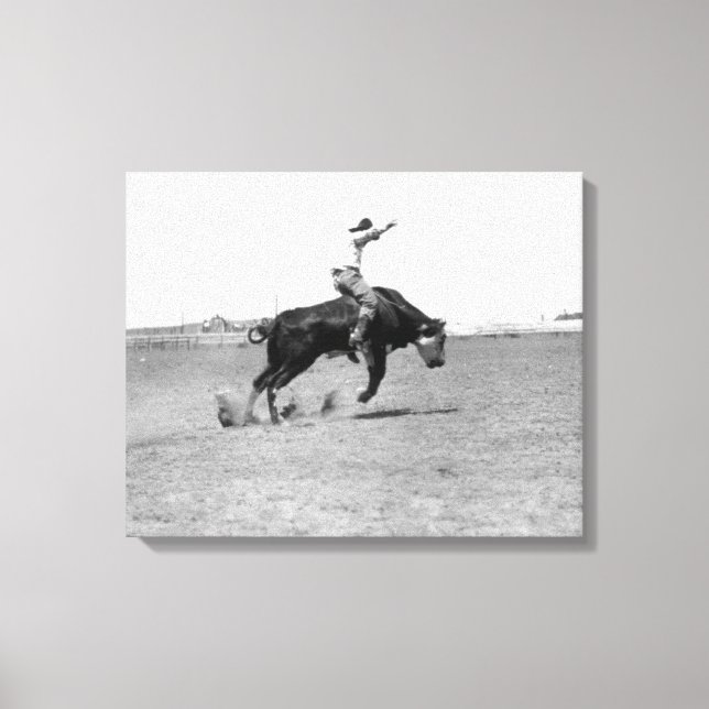 Toile Cowboy à cheval sur un bouchon (Recto)
