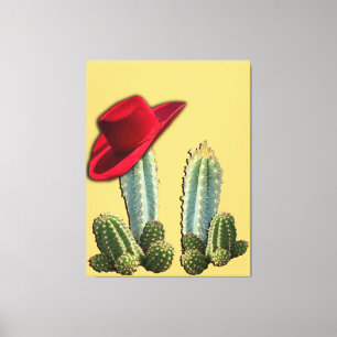 Toile Cowboy Casquette et Cactus