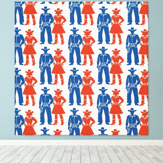 Toile Cowboy & Cowgirl Americana (Insitu (Plancher de Bois))