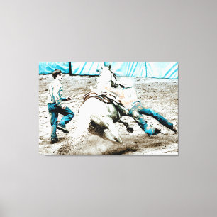 Toile *~* Cowboy Horse Western AR22, Rodéo Vintage