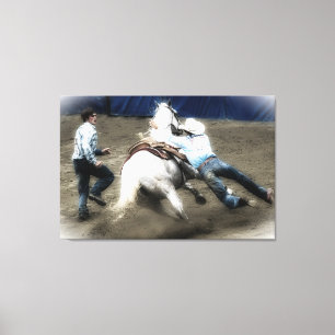 Toile *~* Cowboy Horse Western Rodeo Vintage AR22