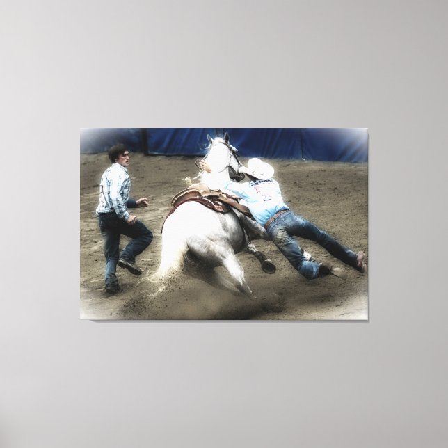 Toile *~* Cowboy Horse Western Rodeo Vintage AR22 (Recto)