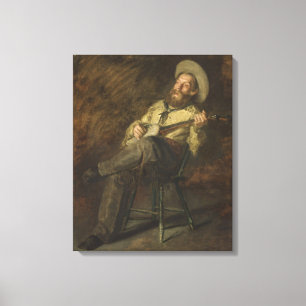Toile Cowboy Jouer le Banjo et chanter de la musique cou