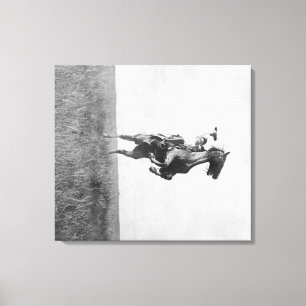 Toile Cowboy Rides Bronco Rising sur ses pattes d'appui