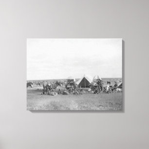 Toile Cowboys s'asseyant autour de la photographie de