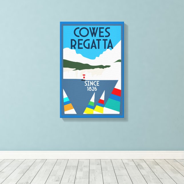 Toile Cowes île de Wight Yacht Regatta (Insitu (Plancher de Bois))