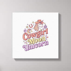 Toile Cowgirl Licorne Lune Licorne Marchandise Fantaisis