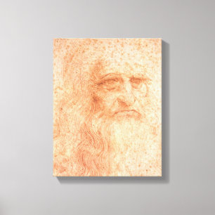 Toile Craie de rouge d'autoportrait de Leonardo da Vinci