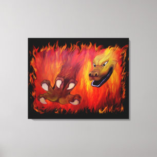 Toile Craie rouge dragon