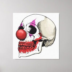 Toile Crâne de Clown Rieur - Destin Jusqu'à la Mort