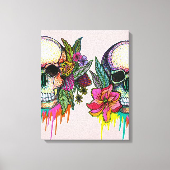 Toile Crâne de fleurs (Recto)