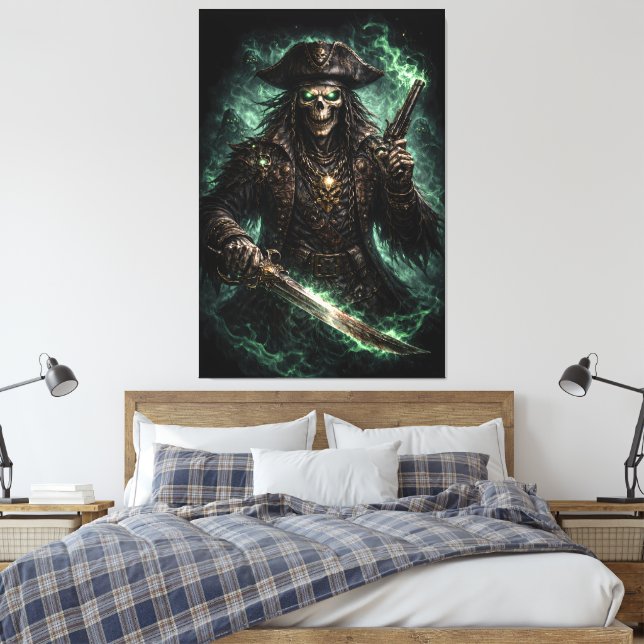Toile Crâne de Pirate Fantôme – Faucheur de Fantasy Somb (Insitu(Chambre))