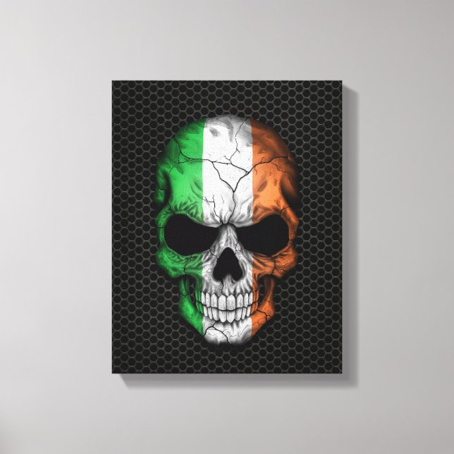 Toile Crâne drapeau irlandais sur acier Mesh Graphic (Recto)