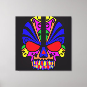 Toile Crâne en couleur