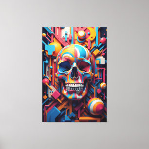 Toile Crâne kaléidoscopique