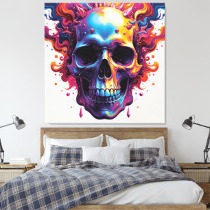 Toile crâne moderne et coloré