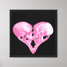 Crâne rose Baiser Coeur Romantique Art gothique