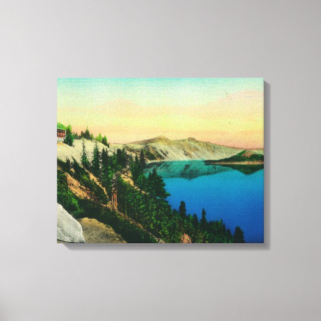 Toile Crater Lake Lodge donnant sur le lac (Recto)