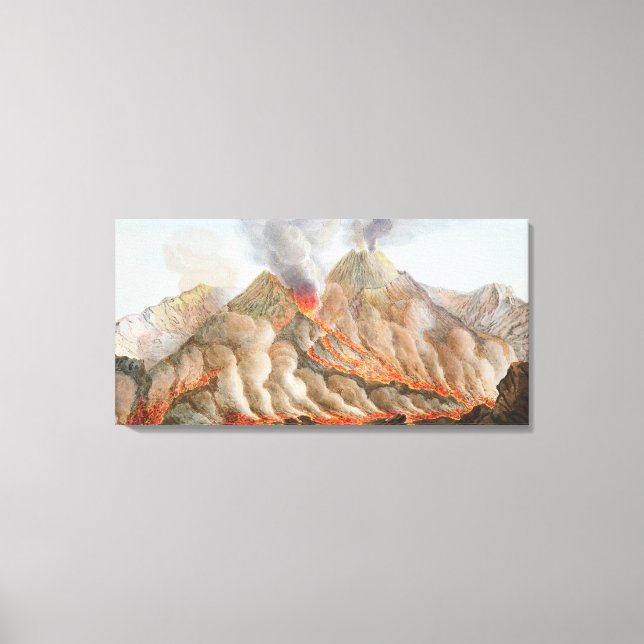 Toile Cratère du Vésuve à partir d'un dessin original (Recto)