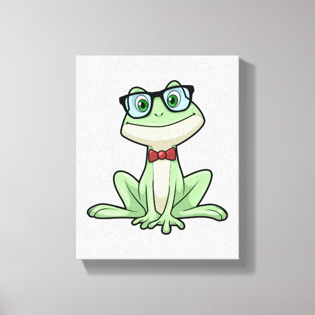 Toile Cravate de lunettes pour étudiants Nerd grenouille (Recto)