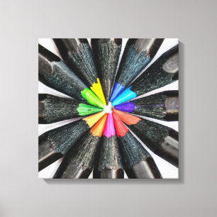 Toile Crayons de couleur noire