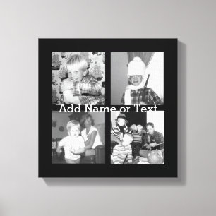 Toile Create sur Instagram Collage with 4 photos - Black