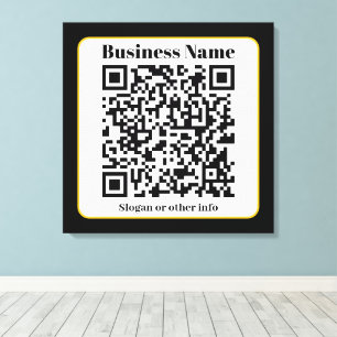 Toile Create Your Own QR Code   Black White Gold Border