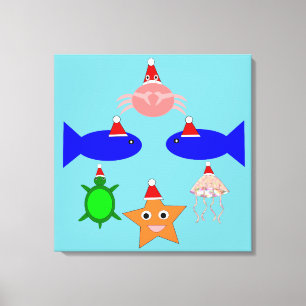 Toile Créatures de la mer de Noël