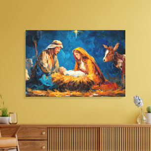 Toile Crèche, belle illustration,