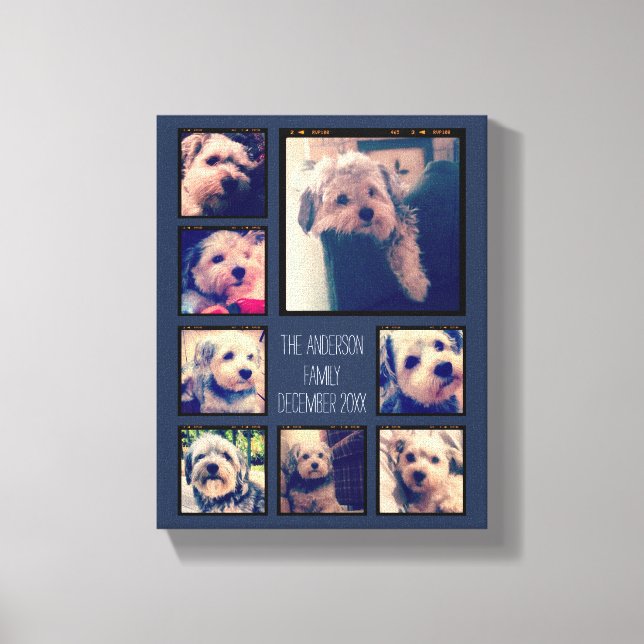 Toile Créer un collage photo personnalisé avec 8 photos (Recto)