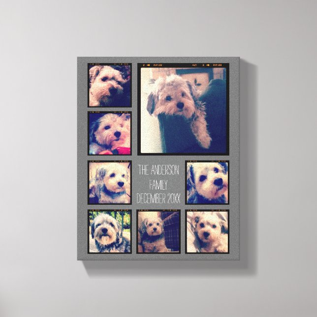 Toile Créer un collage photo personnalisé avec 8 photos (Recto)