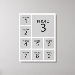 Toile Créez votre collage modèle personnalisé 9 PHOTO