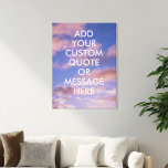 Toile Créez votre propre devis<br><div class="desc">Créez votre propre devis de peinture murale sur toile personnalisée. Personnalisez cette impression de toile avec une typographie minimaliste moderne et arrière - plan de nuages de soleil couchant.</div>